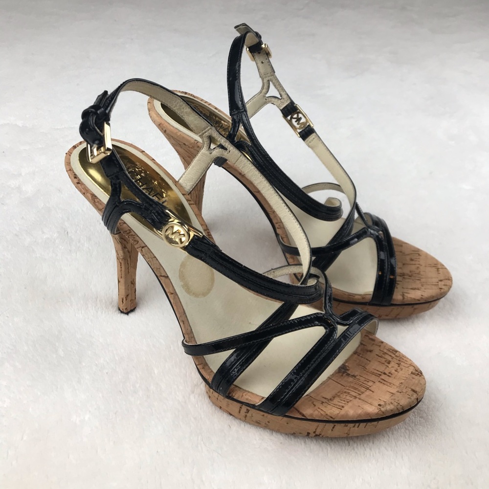 Michael Kors patent leather cork heel